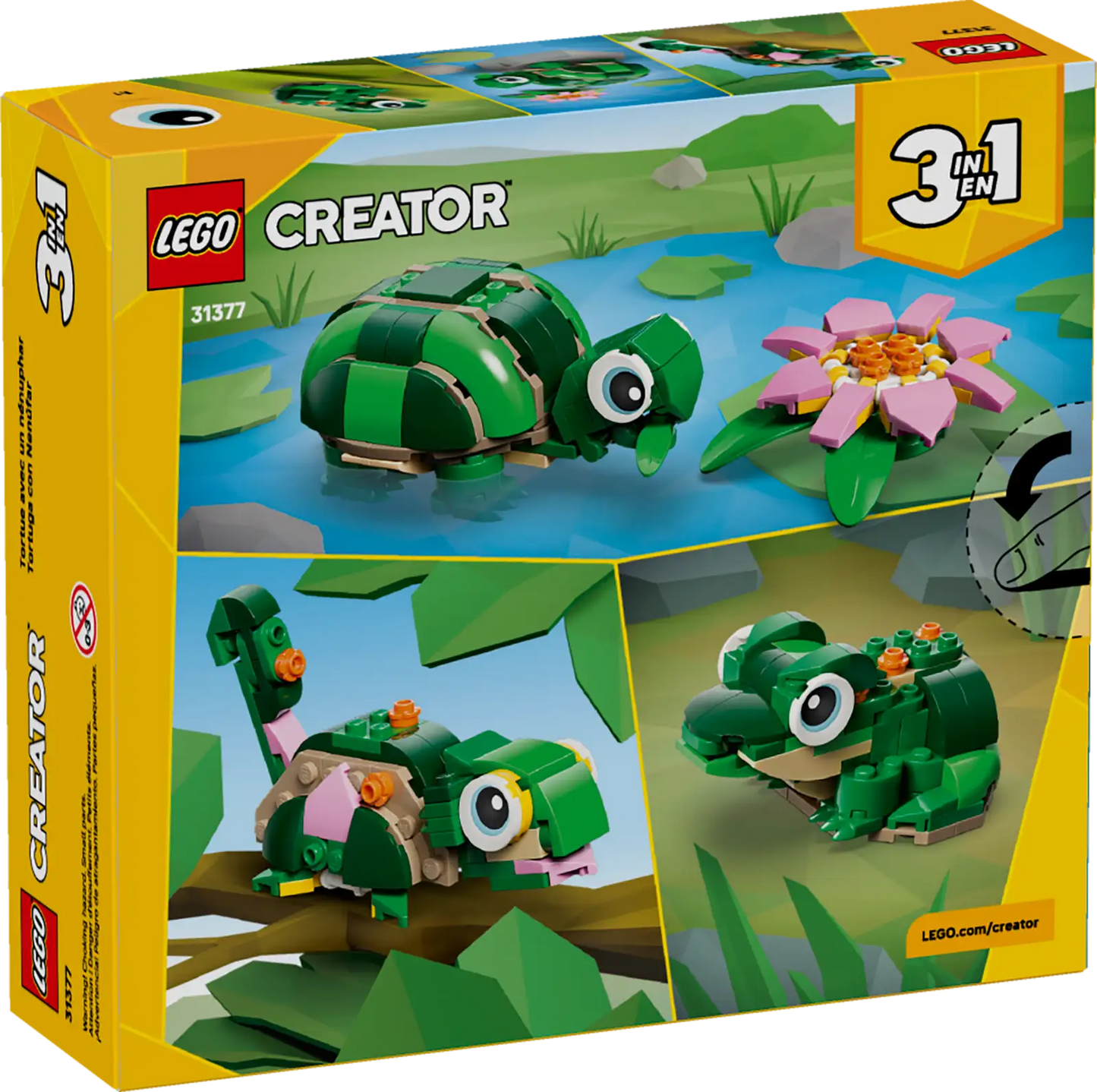 LEGO Turtle with a Water Lily Flower