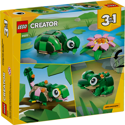 LEGO Turtle with a Water Lily Flower