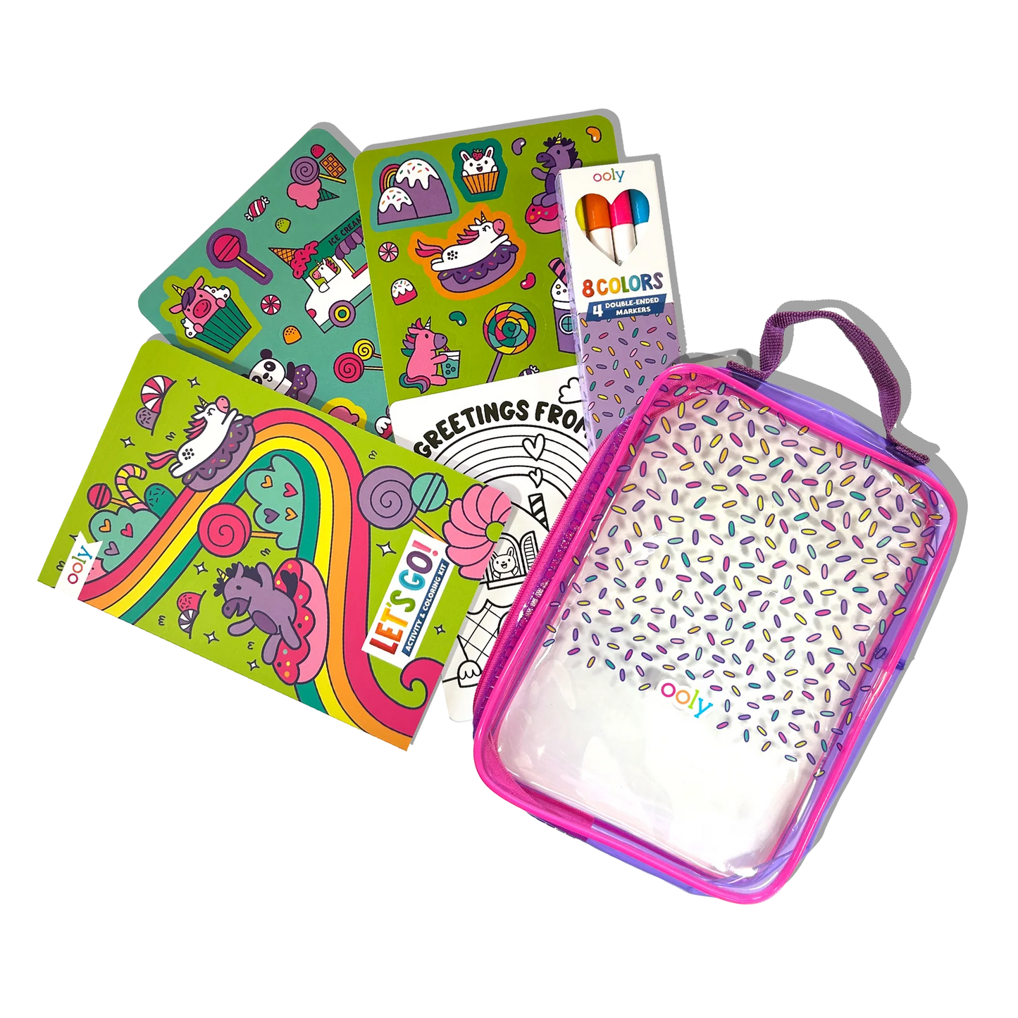 Lets Go Activity and Coloring Kit Unicorn Candy Town
