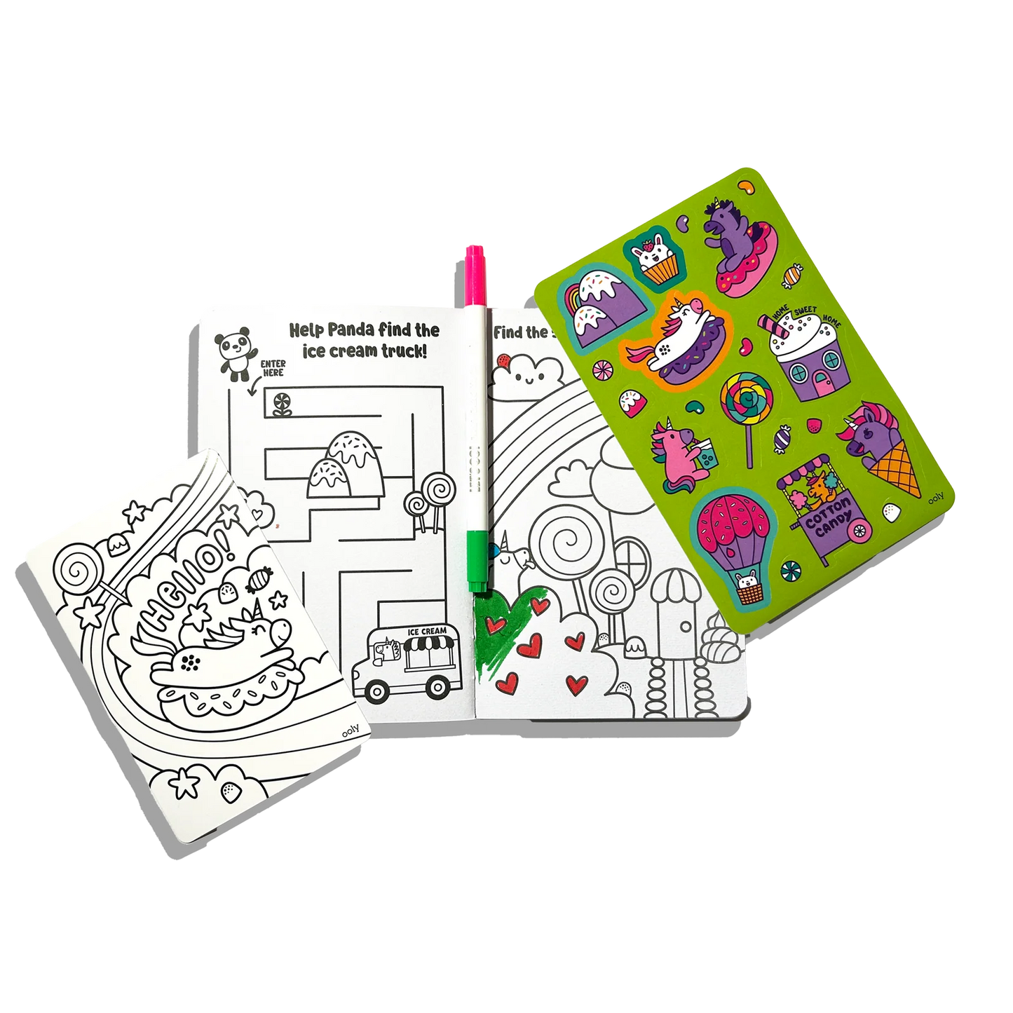 Lets Go Activity and Coloring Kit Unicorn Candy Town