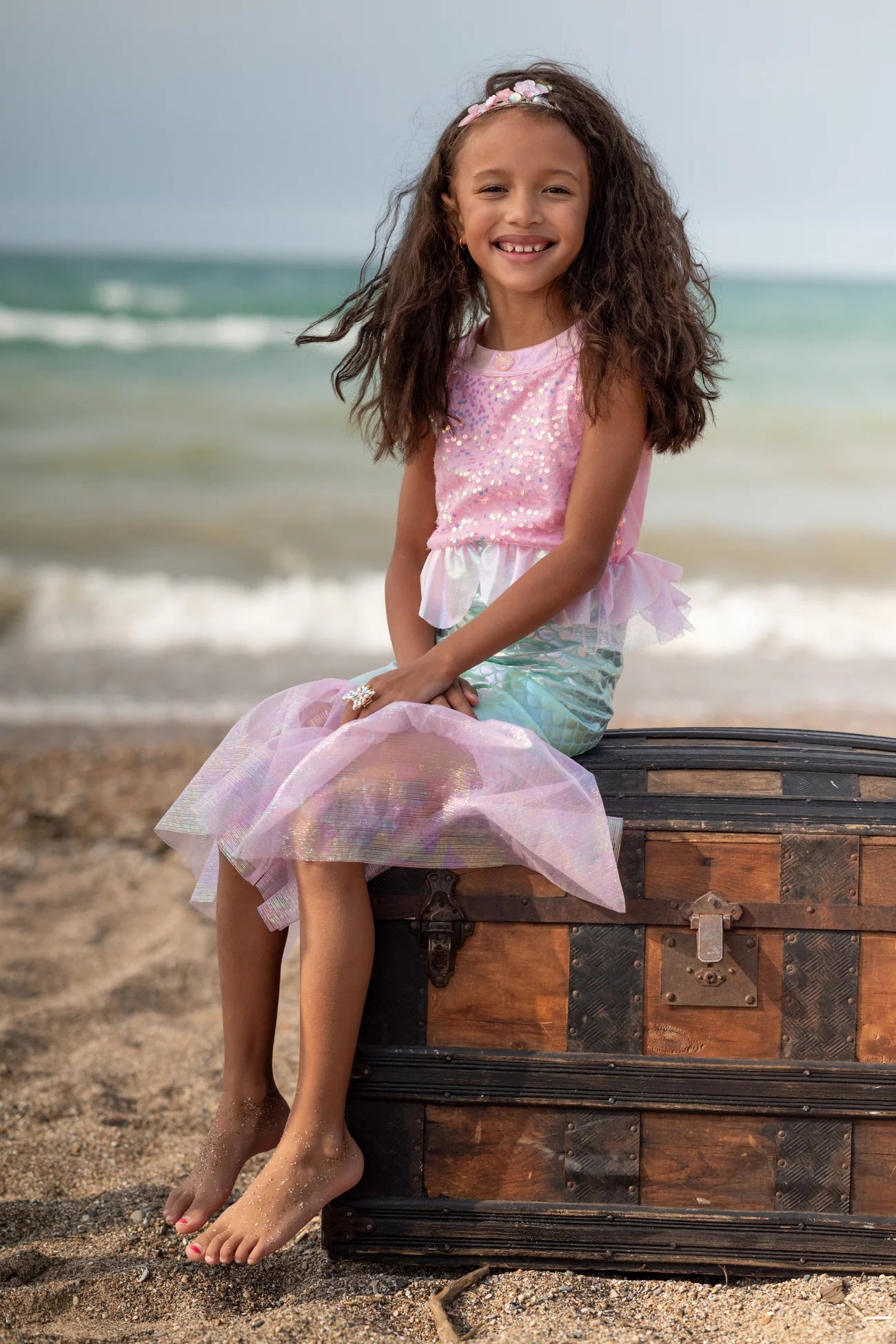 Misty Mermaid Dress Pink/Mint Size 3-4