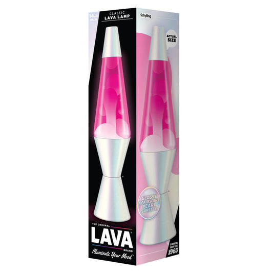 Lava Lamp Opalescent White Pink