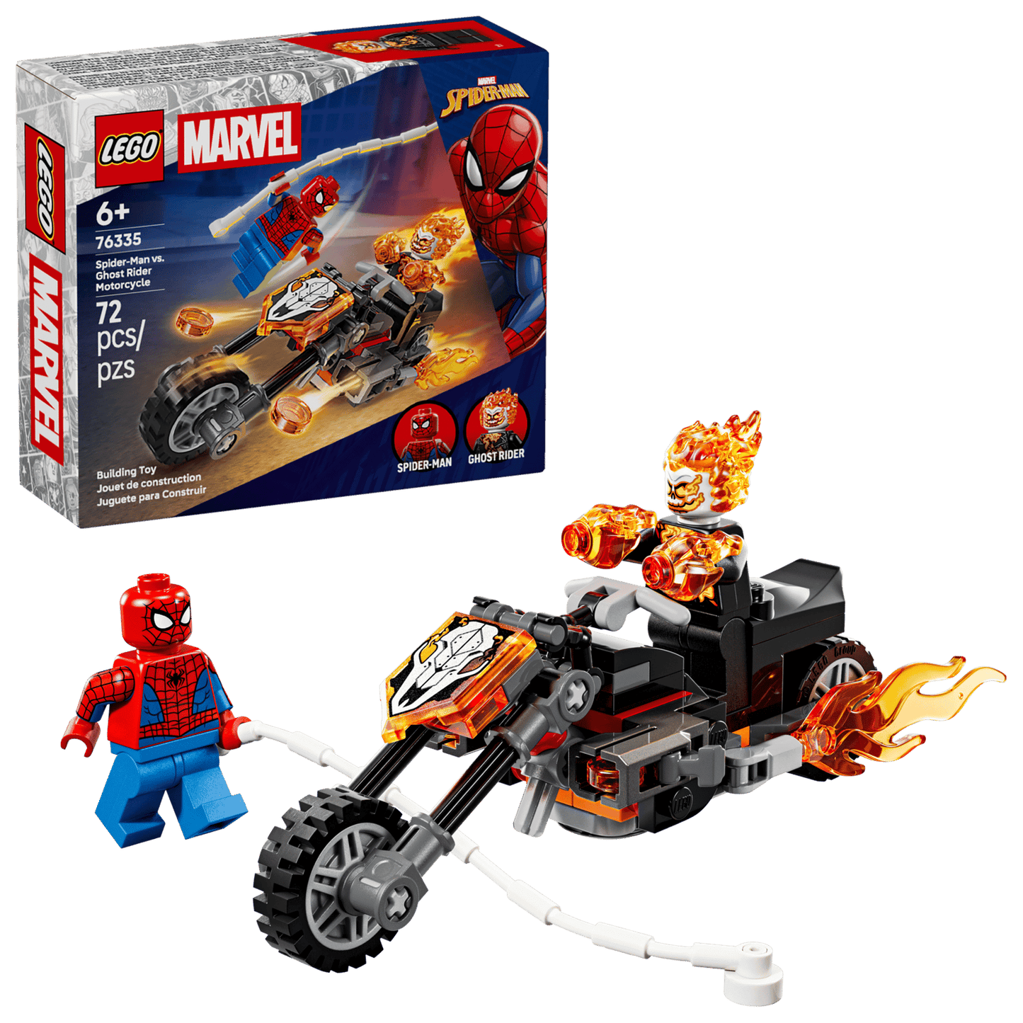 Lego Spiderman vs. Ghost Rider Motorcycle