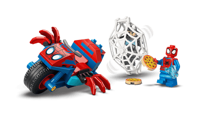 LEGO Spidey on his motorcycle vs Rhino
