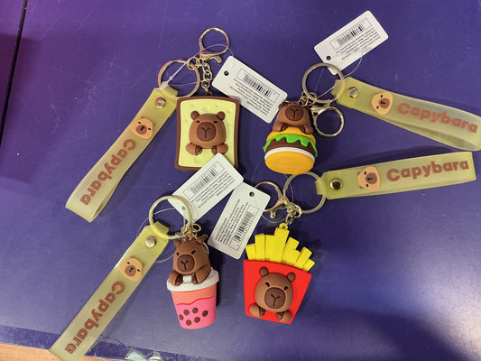Capybara Fast Food Keycharm