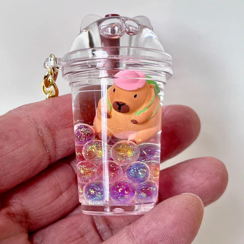 Capybara Sparkle Floaty Key Charm