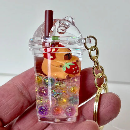 Capybara Sparkle Floaty Key Charm