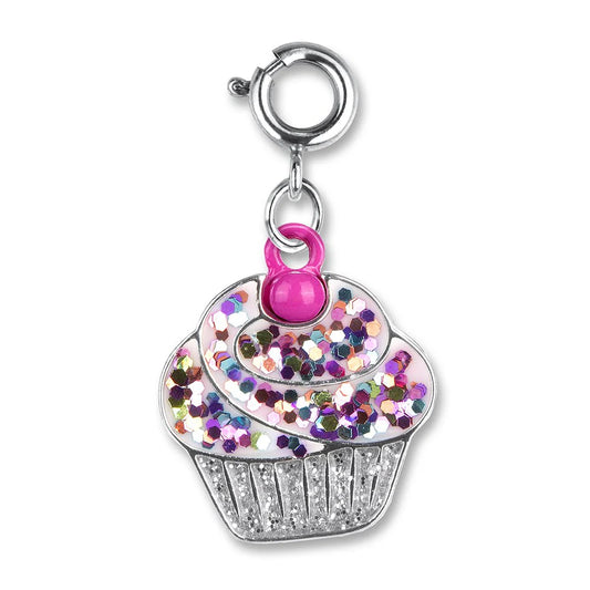Charm it Pink Glitter Cupcake Charm