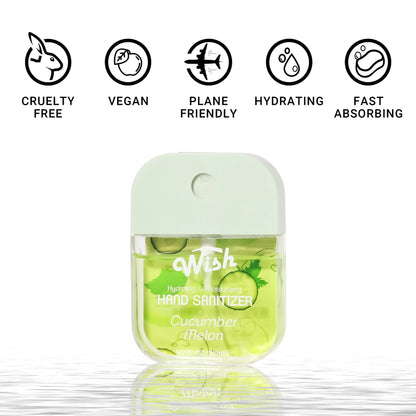Cucumber Melon Hydrating and Moisturizing Wish Hand Sanitizer Spray