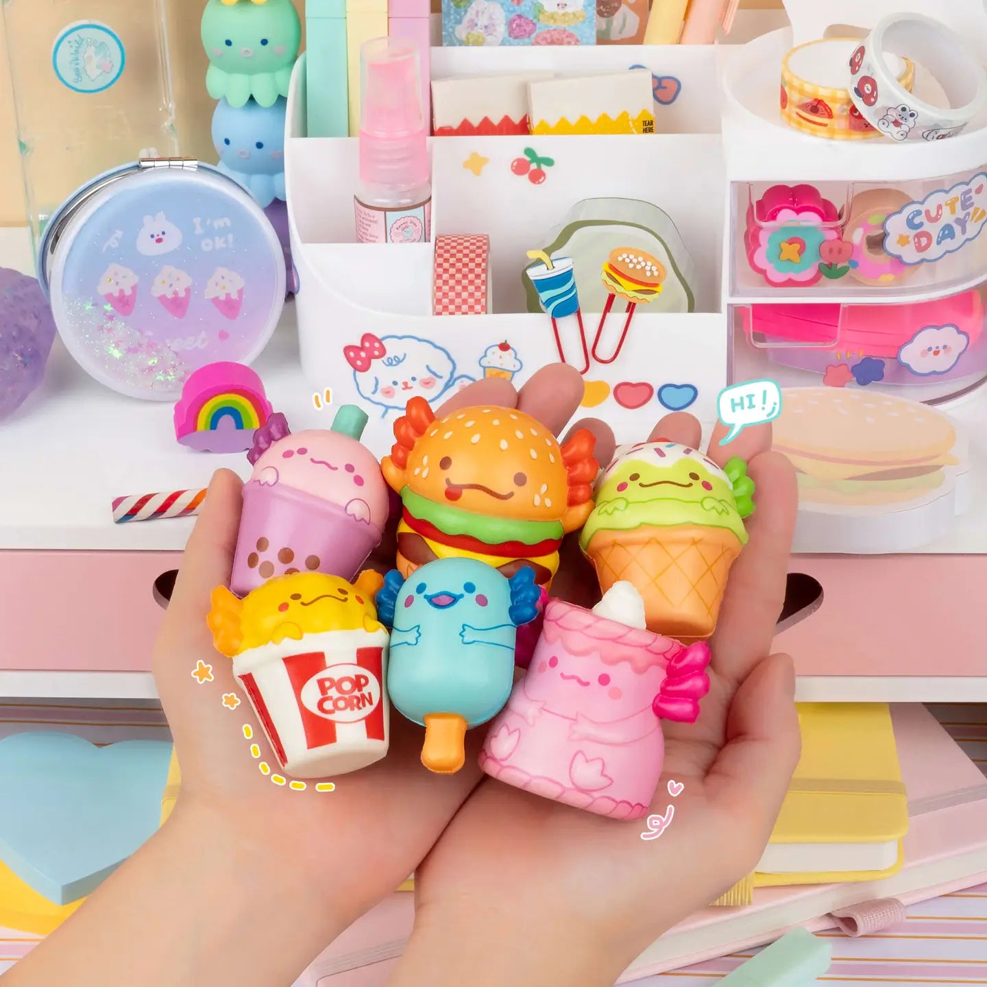 Kawaii Mini Snaxolotl Mini Squishy Toy
