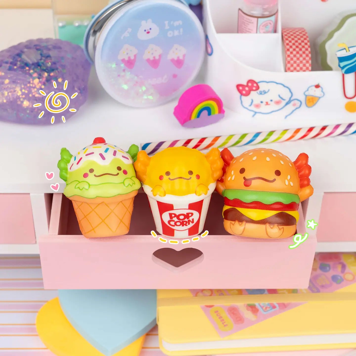 Kawaii Mini Snaxolotl Mini Squishy Toy