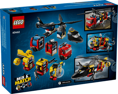 LEGO Helicopter, Fire Truck, and Sub