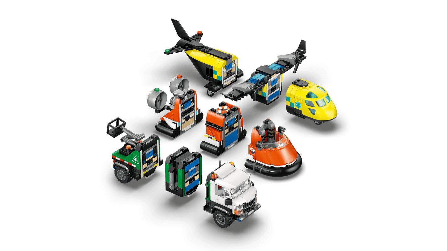 LEGO Airplane, Service Truck, and Hovercraft Remix
