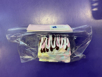 Pande White Cake Slice colorful Drizzle Frosting Dessert fancy taba