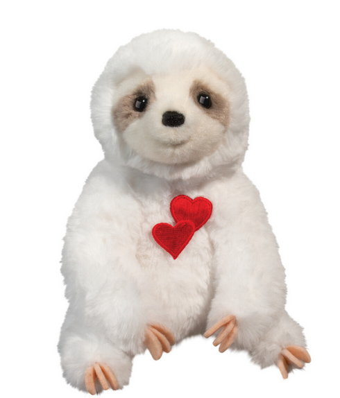 Tobie White Sloth Hearts