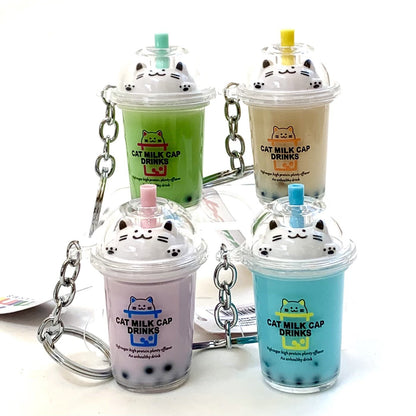 Boba Tea Cat Charm Keyrin