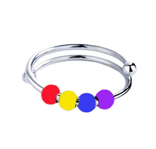 X Rainbow Fidget Ring