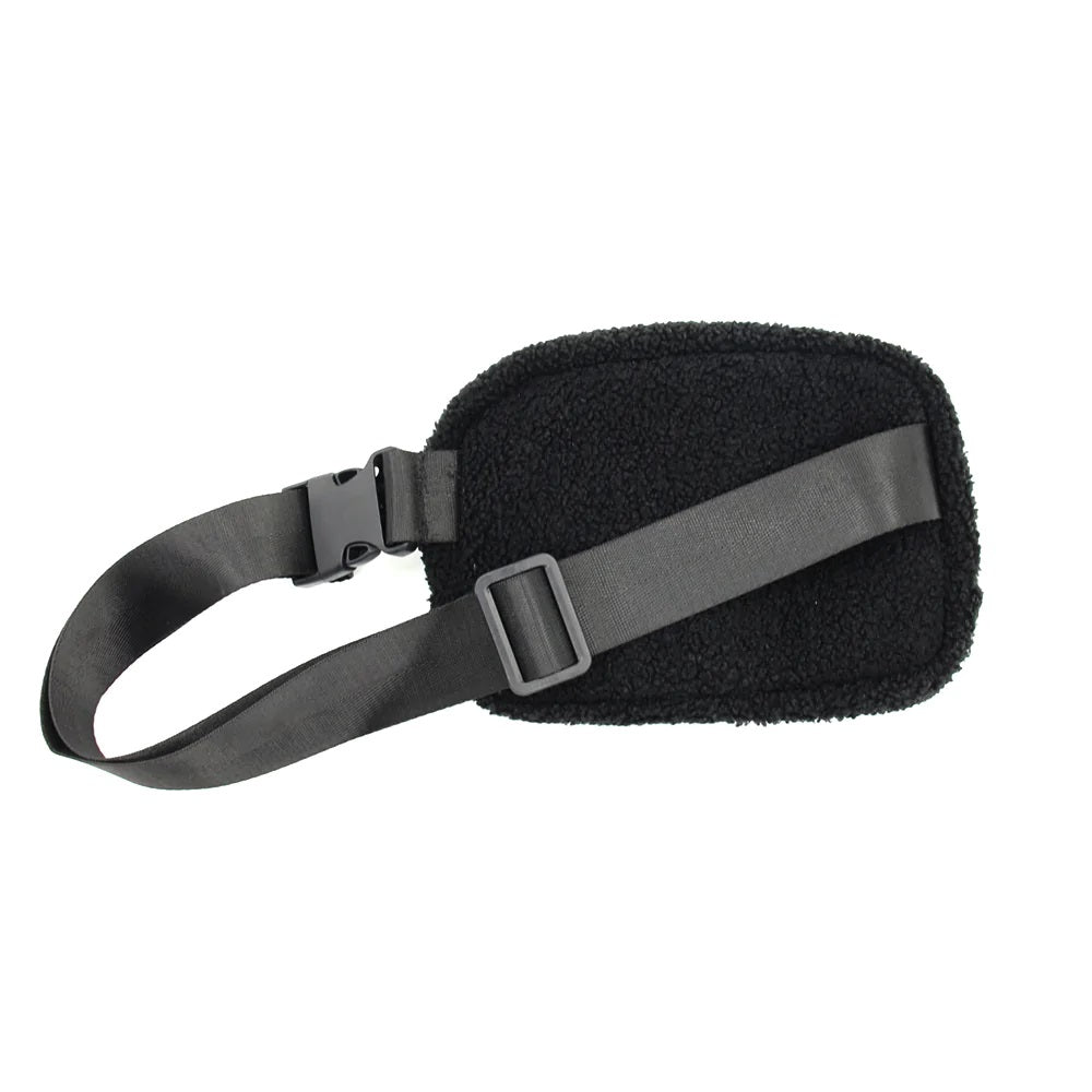 X Black Sherpa Waist Bag