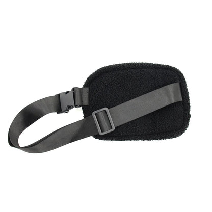 X Black Sherpa Waist Bag