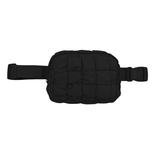 X Black Puffer Waist Bag